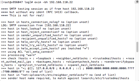 Exim mail queue output